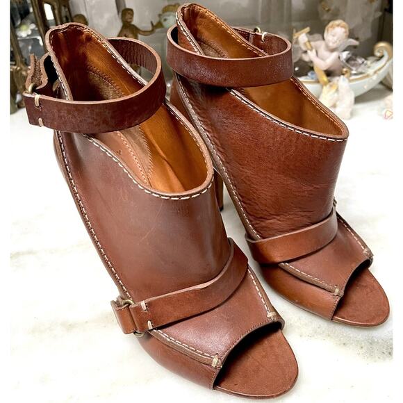 Givenchy Bootie Boot Cognac 39.5 heel ankle strap leather - Picture 2 of 13
